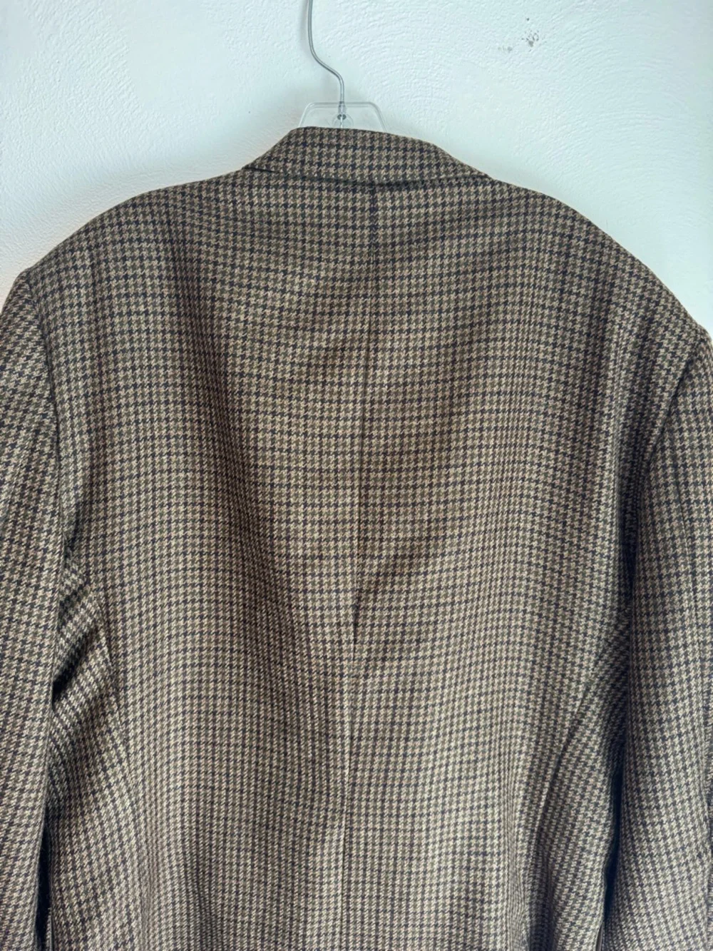 Oscar de la Renta Vintage Men's Brown Houndstooth 100% Wool Sport Coat